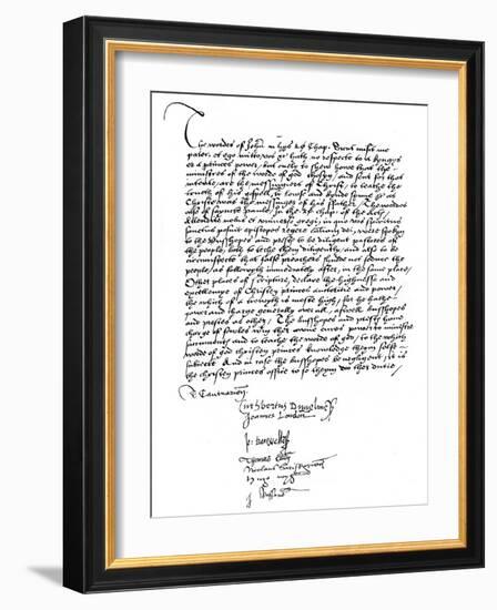 Declaration of the Bishops in Favour of King Henry VIII's Powers, 16th Century-null-Framed Giclee Print