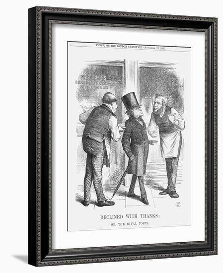 Declined with Thanks; or the Rival Touts, 1867-John Tenniel-Framed Giclee Print