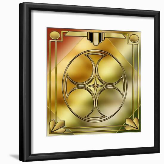 Deco Brass 3 Frame 1-Art Deco Designs-Framed Giclee Print
