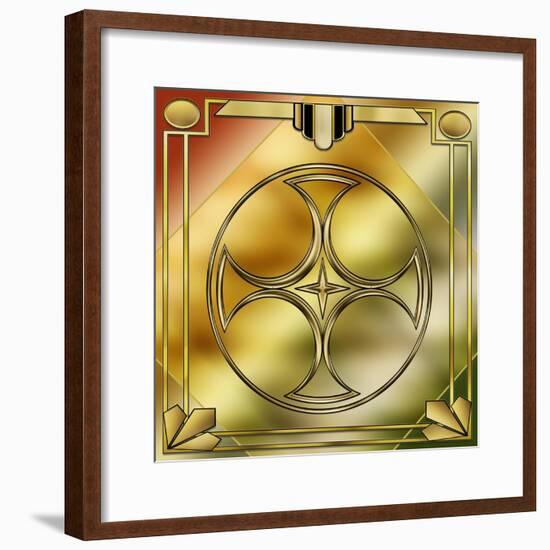 Deco Brass 3 Frame 1-Art Deco Designs-Framed Giclee Print