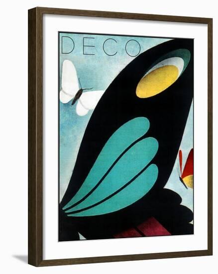 Deco Butterfly-null-Framed Giclee Print