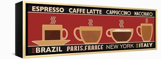 Deco Coffee Panel I-Pela Design-Framed Stretched Canvas