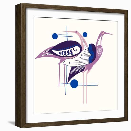 Deco Cranes-null-Framed Giclee Print