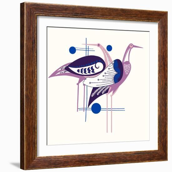 Deco Cranes-null-Framed Giclee Print