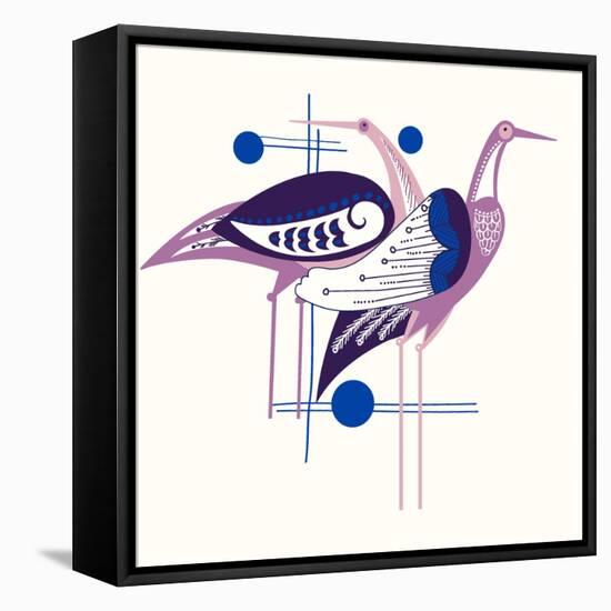 Deco Cranes-null-Framed Premier Image Canvas