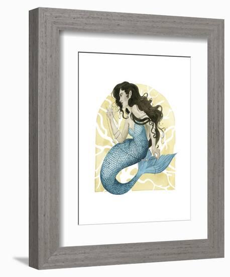 Deco Mermaid III-Grace Popp-Framed Art Print