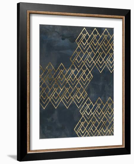 Deco Pattern in Blue I-June Vess-Framed Art Print