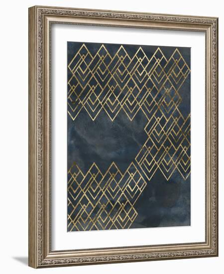 Deco Pattern in Blue IV-June Vess-Framed Art Print