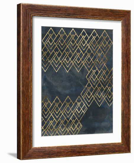 Deco Pattern in Blue IV-June Vess-Framed Art Print