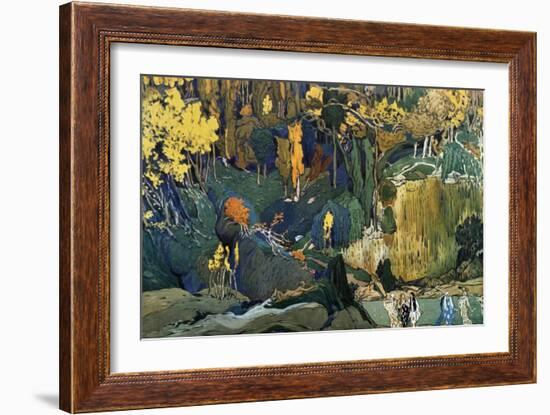 Décor for Debussy's Ballet L'Apres-Midi D'Un Faune (The Afternoon of a Fau), 1912-Leon Bakst-Framed Premium Giclee Print