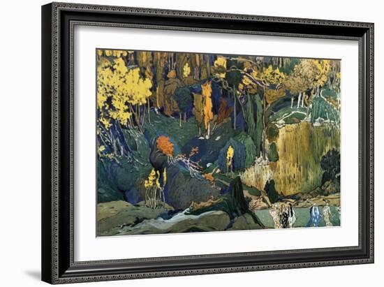 Décor for Debussy's Ballet L'Apres-Midi D'Un Faune (The Afternoon of a Fau), 1912-Leon Bakst-Framed Premium Giclee Print