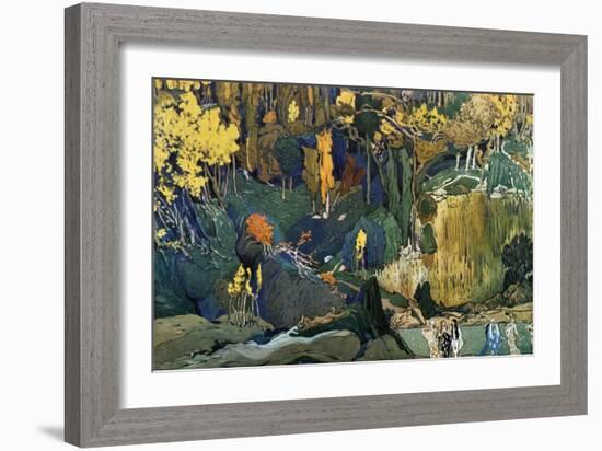 Décor for Debussy's Ballet L'Apres-Midi D'Un Faune (The Afternoon of a Fau), 1912-Leon Bakst-Framed Giclee Print