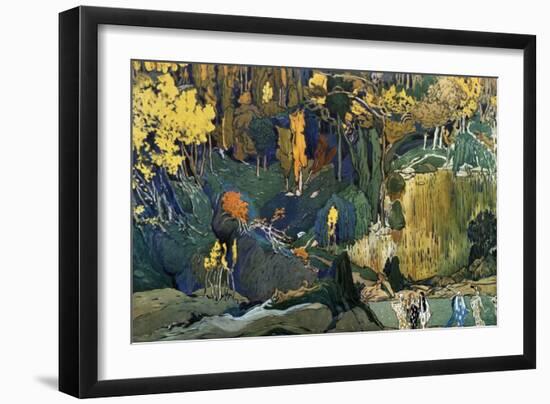 Décor for Debussy's Ballet L'Apres-Midi D'Un Faune (The Afternoon of a Fau), 1912-Leon Bakst-Framed Giclee Print