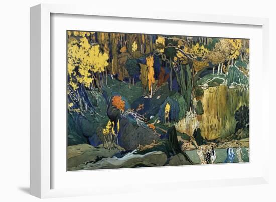 Décor for Debussy's Ballet L'Apres-Midi D'Un Faune (The Afternoon of a Fau), 1912-Leon Bakst-Framed Giclee Print