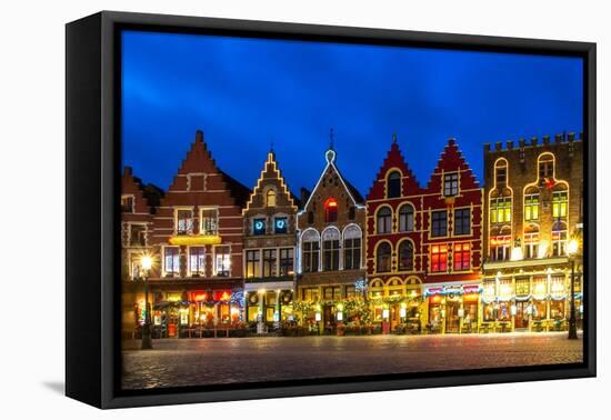 Decorated and Illuminated Market Square in Bruges, Belgium-NejroN Photo-Framed Premier Image Canvas