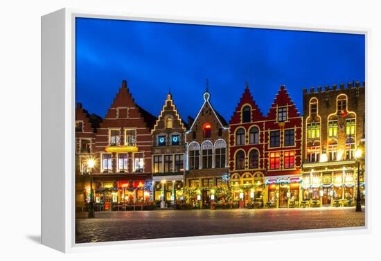 Decorated and Illuminated Market Square in Bruges, Belgium-NejroN Photo-Framed Premier Image Canvas