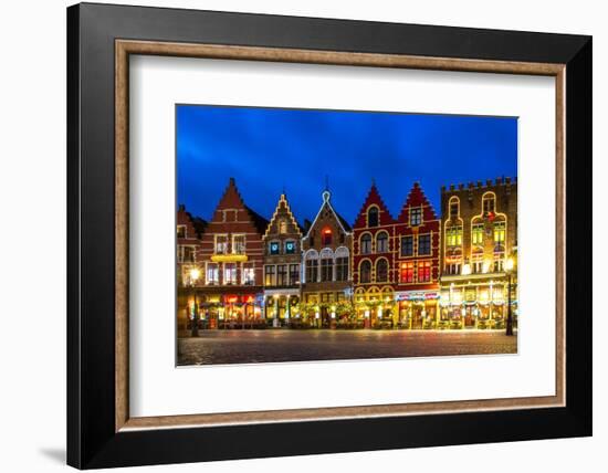 Decorated and Illuminated Market Square in Bruges, Belgium-NejroN Photo-Framed Photographic Print