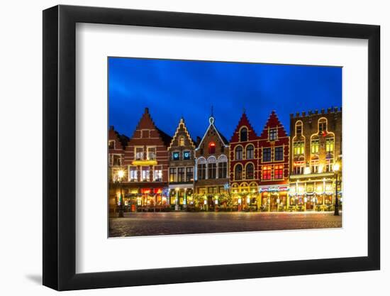 Decorated and Illuminated Market Square in Bruges, Belgium-NejroN Photo-Framed Photographic Print