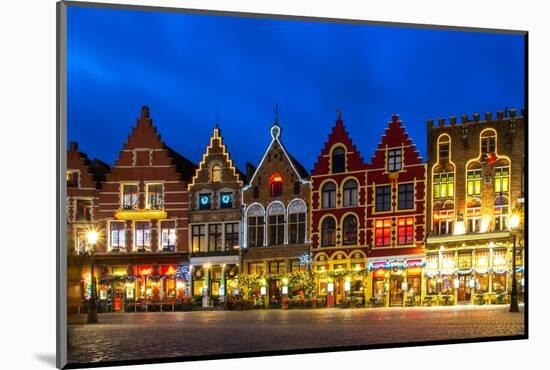 Decorated and Illuminated Market Square in Bruges, Belgium-NejroN Photo-Mounted Photographic Print
