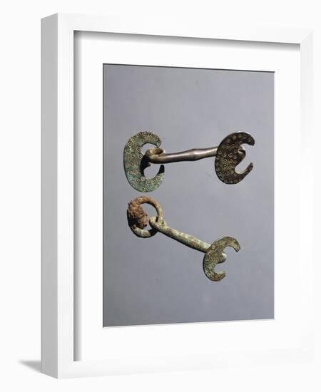 Decorated Bronze Horse Bits-null-Framed Giclee Print