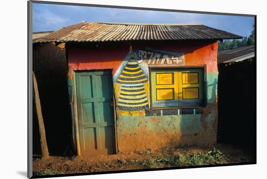 Decorated Building in the Village of Goulisoo, Oromo Area, Welega State, Ethiopia, Africa-Bruno Barbier-Mounted Photographic Print