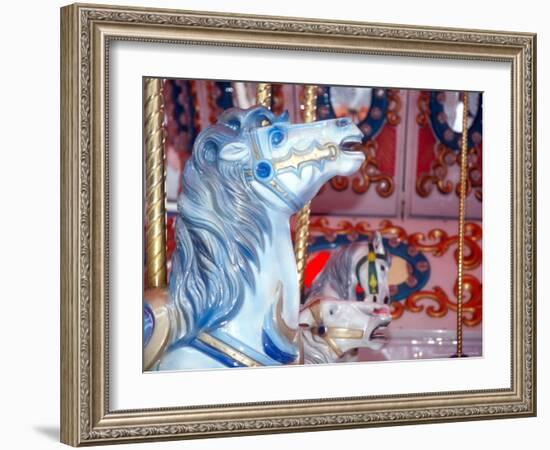 Decorated Carousel Pony, Seattle, Washington, USA-William Sutton-Framed Photographic Print