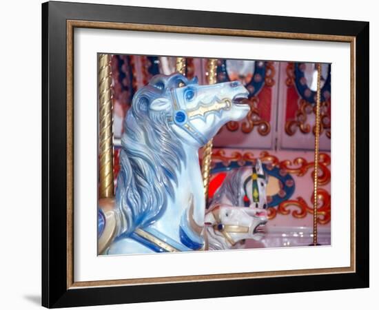 Decorated Carousel Pony, Seattle, Washington, USA-William Sutton-Framed Photographic Print