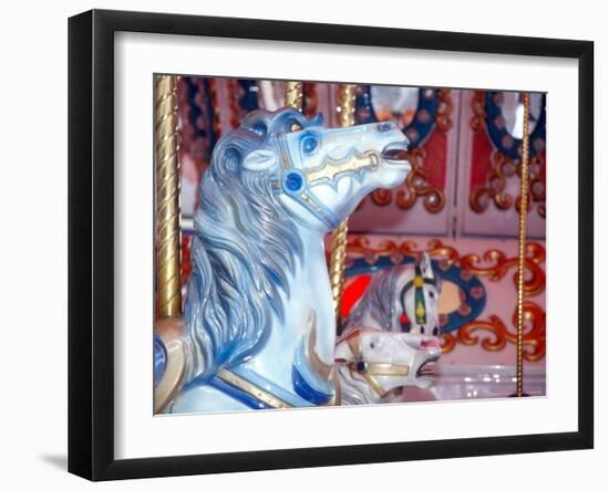 Decorated Carousel Pony, Seattle, Washington, USA-William Sutton-Framed Photographic Print