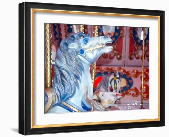 Decorated Carousel Pony, Seattle, Washington, USA-William Sutton-Framed Photographic Print