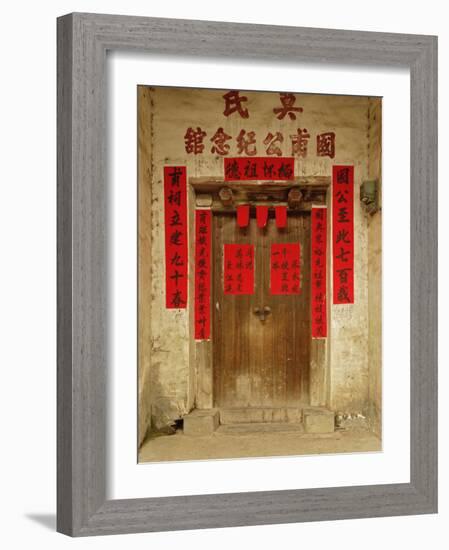 Decorated doorway, Fuli Village, Yangshuo, China-Adam Jones-Framed Photographic Print