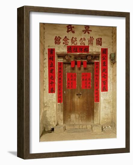 Decorated doorway, Fuli Village, Yangshuo, China-Adam Jones-Framed Photographic Print