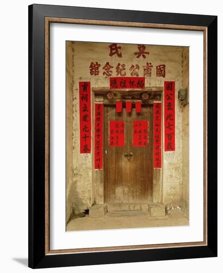 Decorated doorway, Fuli Village, Yangshuo, China-Adam Jones-Framed Photographic Print