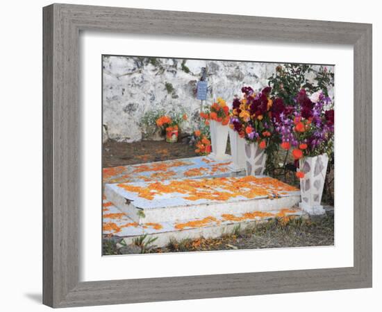 Decorated Graves, Cemetery, Janitzio Island, Day of the Dead, Lake Patzcuaro, Patzcuaro, Michoacan -Wendy Connett-Framed Photographic Print