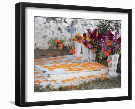 Decorated Graves, Cemetery, Janitzio Island, Day of the Dead, Lake Patzcuaro, Patzcuaro, Michoacan -Wendy Connett-Framed Photographic Print