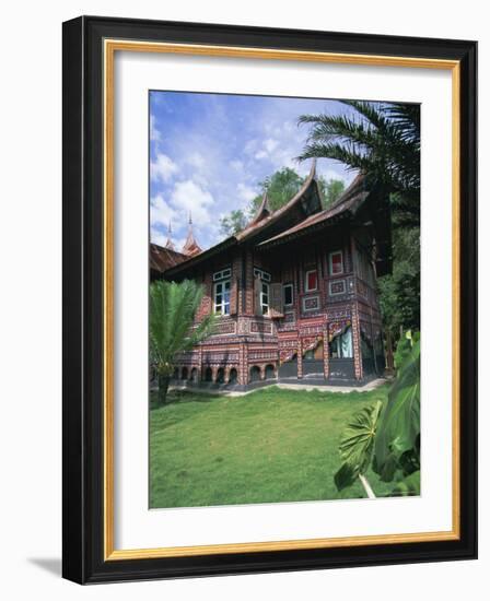 Decorated House in Minangkabau Village of Pandai Sikat, West Sumatra, Sumatra, Indonesia-Robert Francis-Framed Photographic Print