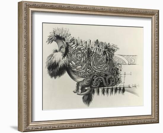 Decorated Prow of War Canoe Belonging to Maori Chief Rauparaha-George French Angas-Framed Giclee Print