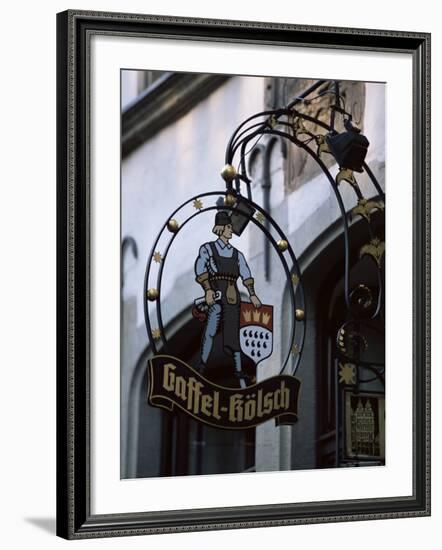 Decorated Sign of Locally Produced Beer Called Gaffel Kolsch in Old Town, North Rhine Westphalia-Yadid Levy-Framed Photographic Print