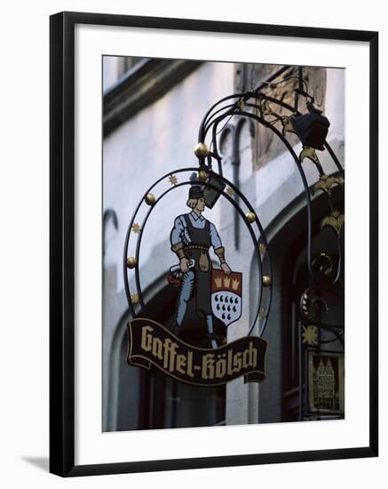 Decorated Sign of Locally Produced Beer Called Gaffel Kolsch in Old Town, North Rhine Westphalia-Yadid Levy-Framed Photographic Print