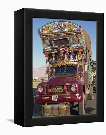 Decorated Truck, Typical of Those on the Karakoram Highway in Pakistan-Alison Wright-Framed Premier Image Canvas