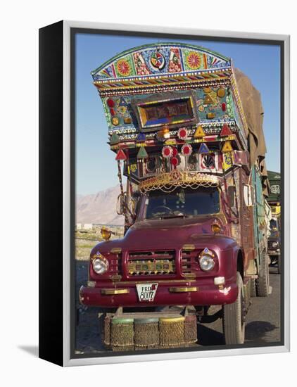 Decorated Truck, Typical of Those on the Karakoram Highway in Pakistan-Alison Wright-Framed Premier Image Canvas