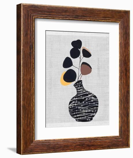 Decorated Vase with Plant I-Melissa Wang-Framed Art Print