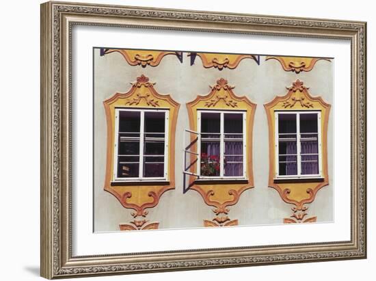 Decorated Windows of Building on Getreidegasse-null-Framed Photographic Print