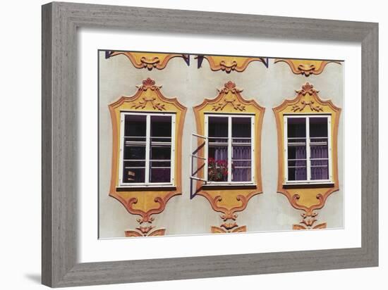 Decorated Windows of Building on Getreidegasse-null-Framed Photographic Print