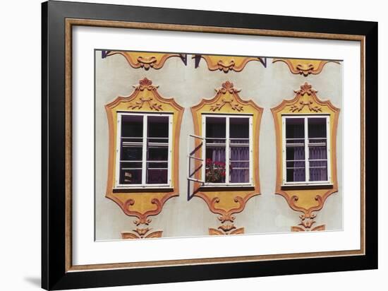 Decorated Windows of Building on Getreidegasse-null-Framed Photographic Print
