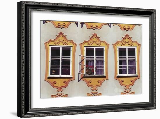 Decorated Windows of Building on Getreidegasse-null-Framed Photographic Print