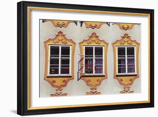 Decorated Windows of Building on Getreidegasse-null-Framed Photographic Print