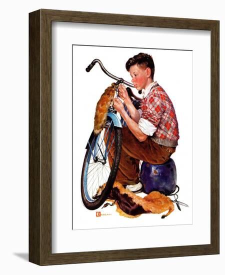 "Decorating His Bike,"March 20, 1937-Douglas Crockwell-Framed Giclee Print