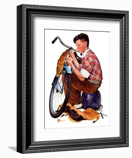 "Decorating His Bike,"March 20, 1937-Douglas Crockwell-Framed Giclee Print