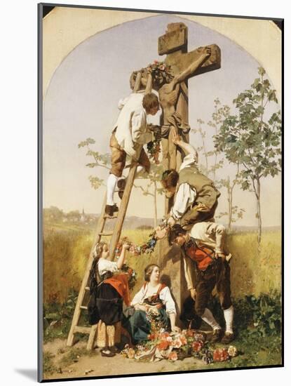 Decorating the Shrine, 1854-Gustave Brion-Mounted Giclee Print