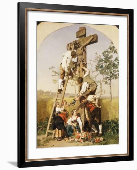 Decorating the Shrine, 1854-Gustave Brion-Framed Giclee Print